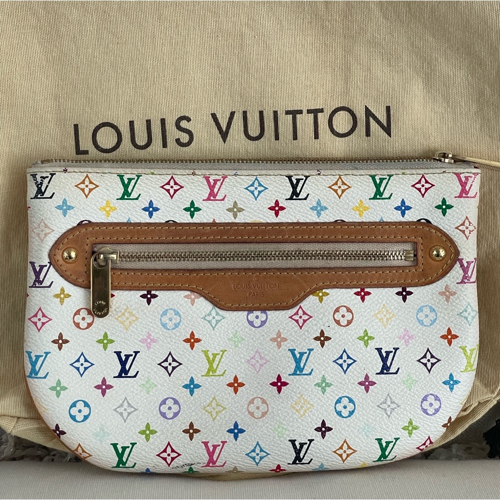 LOUIS VUITTON Multicolor Murakami FLAT Pochette GM Clutch/Pouch W/Dust Bag🌸🔥🦄